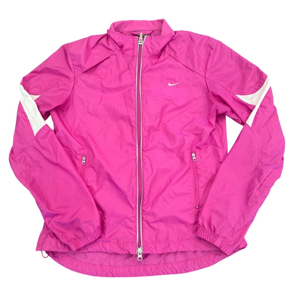 Nike Vintage Y2K Pink Full Zip Running Jacket Windbreaker Womens Medium